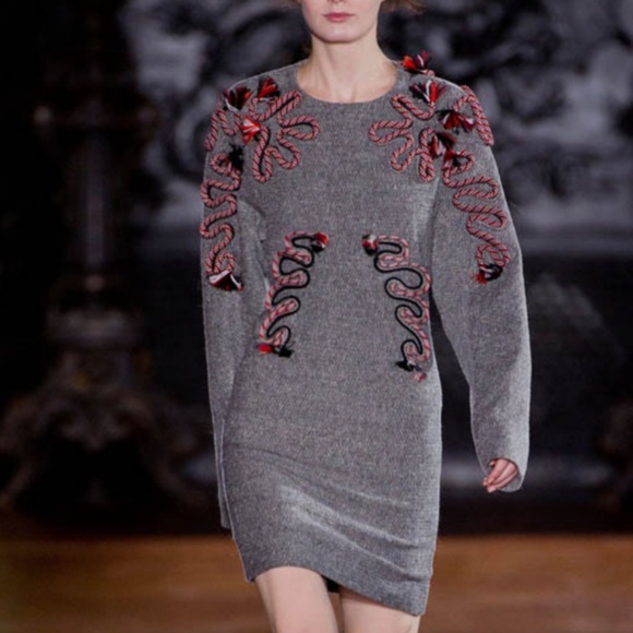 Stella McCartney “Runway” Wool Blend with rope detail Shift Dress in Tweed - Picture 1 of 11